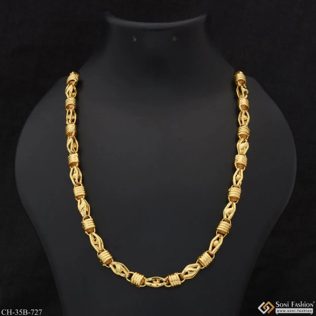 1 Gram Gold Forming Kohli Best Quality Attractive Design Chain For Men - Style B727