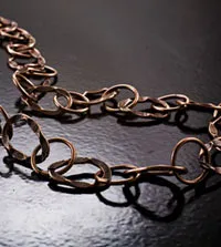 11x14mm Antiqued Copper Drawn Flattened Cable Chain, sold in a 10ft/spool