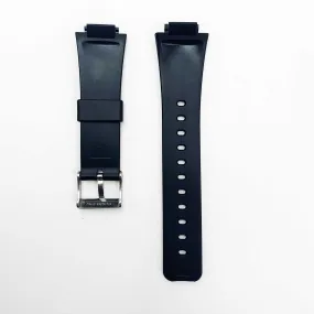 16MM PVC Plastic Watch Band Black Plain Special Fitting for Casio Timex Seiko Citizen Iron Man Watches