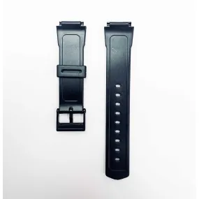 18MM PVC Plastic Watch Band Black00FT for Casio Timex Seiko Citizen Iron Man Watches