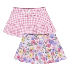 2-Pack Infant & Toddler Girls Pink Floral Skorts