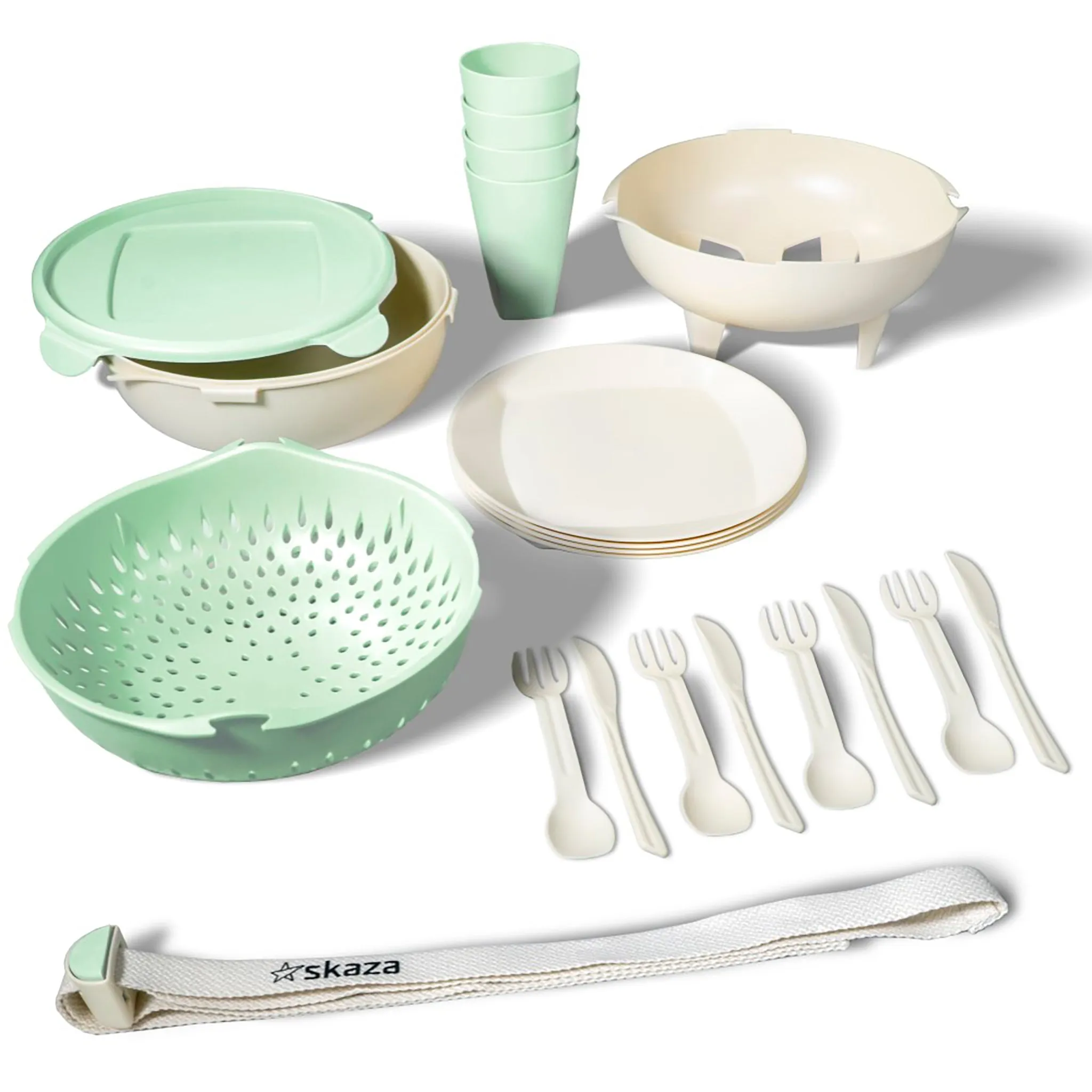 20 Piece Modular Sugarcane-Plastic Picnic Set