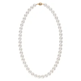 8.0-8.5 mm 18 Inch AAA Warm White Silver Tone Akoya Pearl Necklace