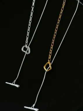 925 Silver Chain Double Y Long Necklace