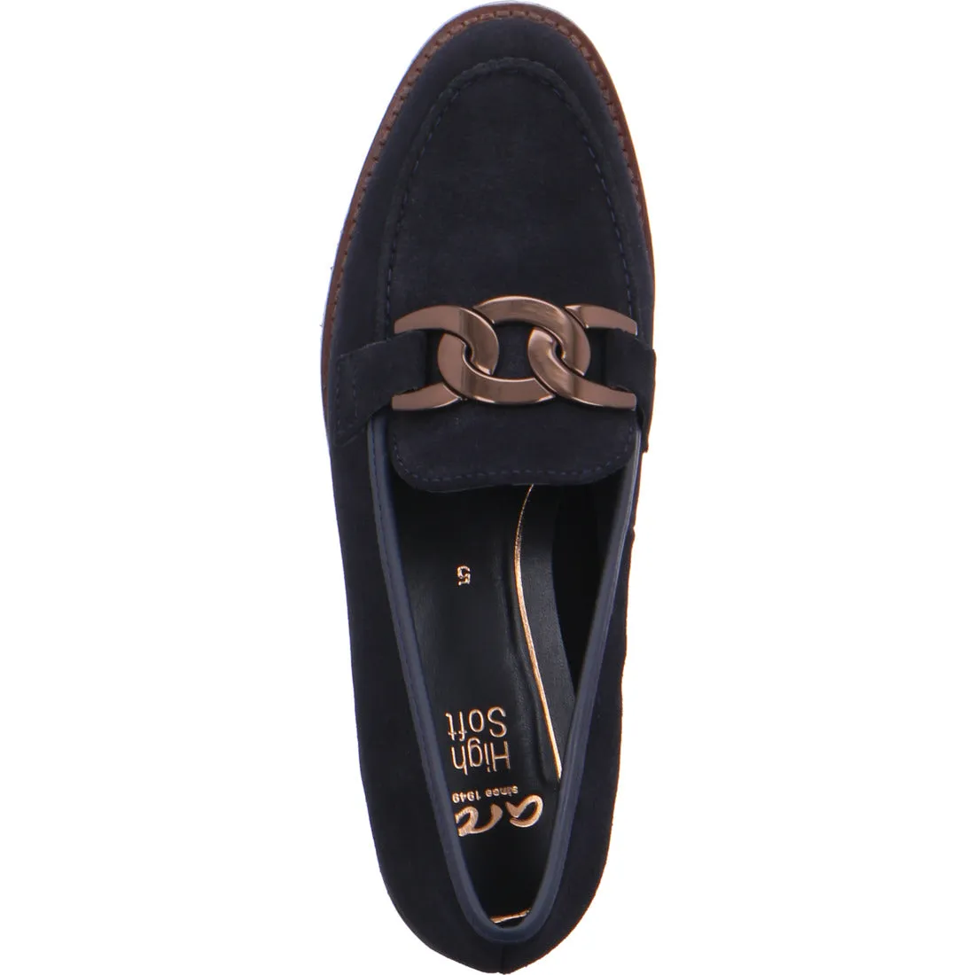 Ara Ladies Kent Buckle Trim Suede Loafer