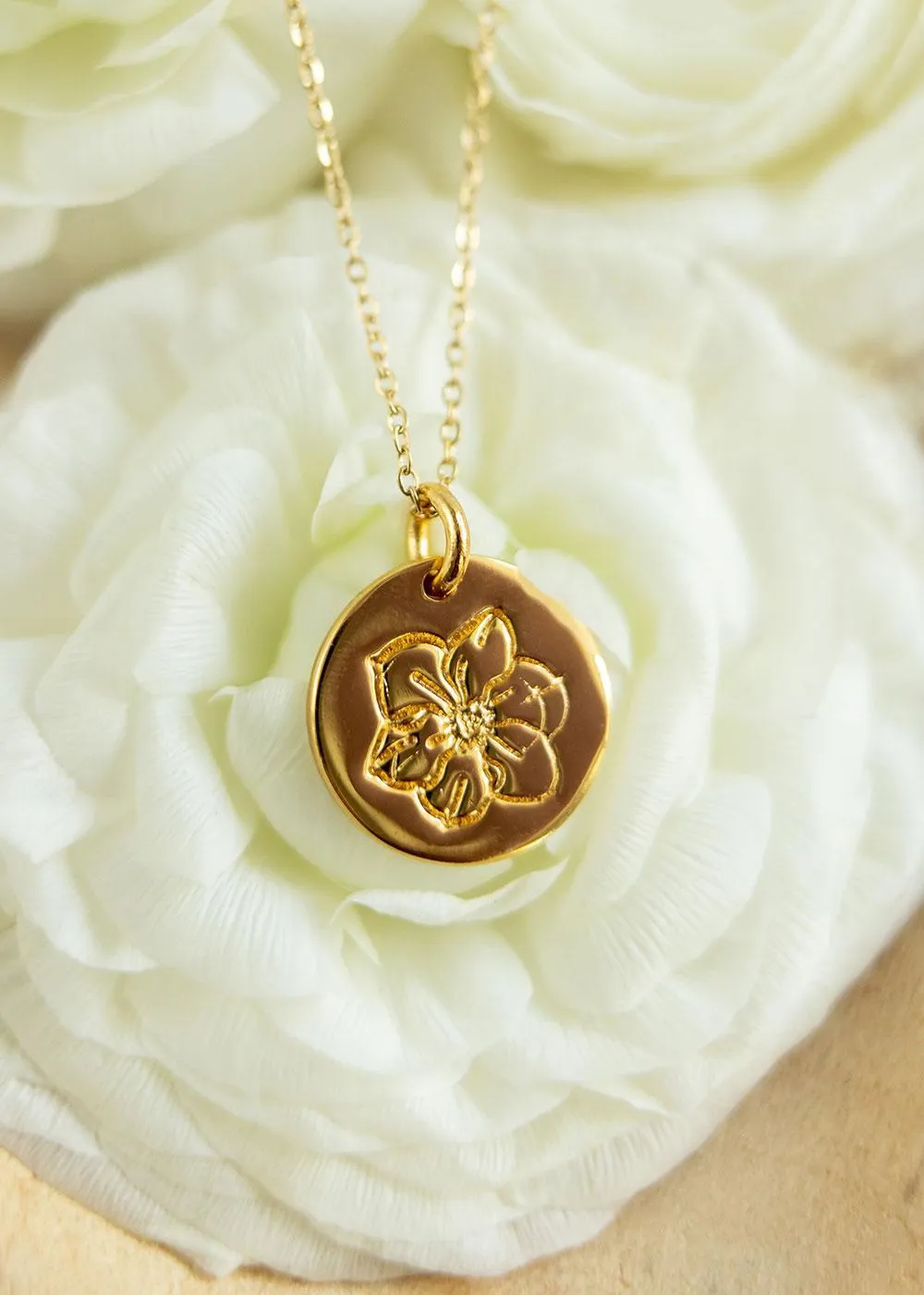 Birth Flower Necklace | Gold