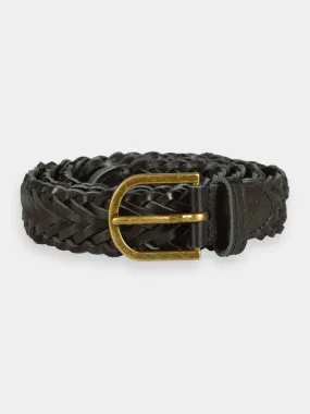 Braided leather belt