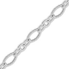 Bulk / Spooled Figaro Baroque Twist Cable Chain in Sterling Silver (3.00 mm - 7.40 mm)