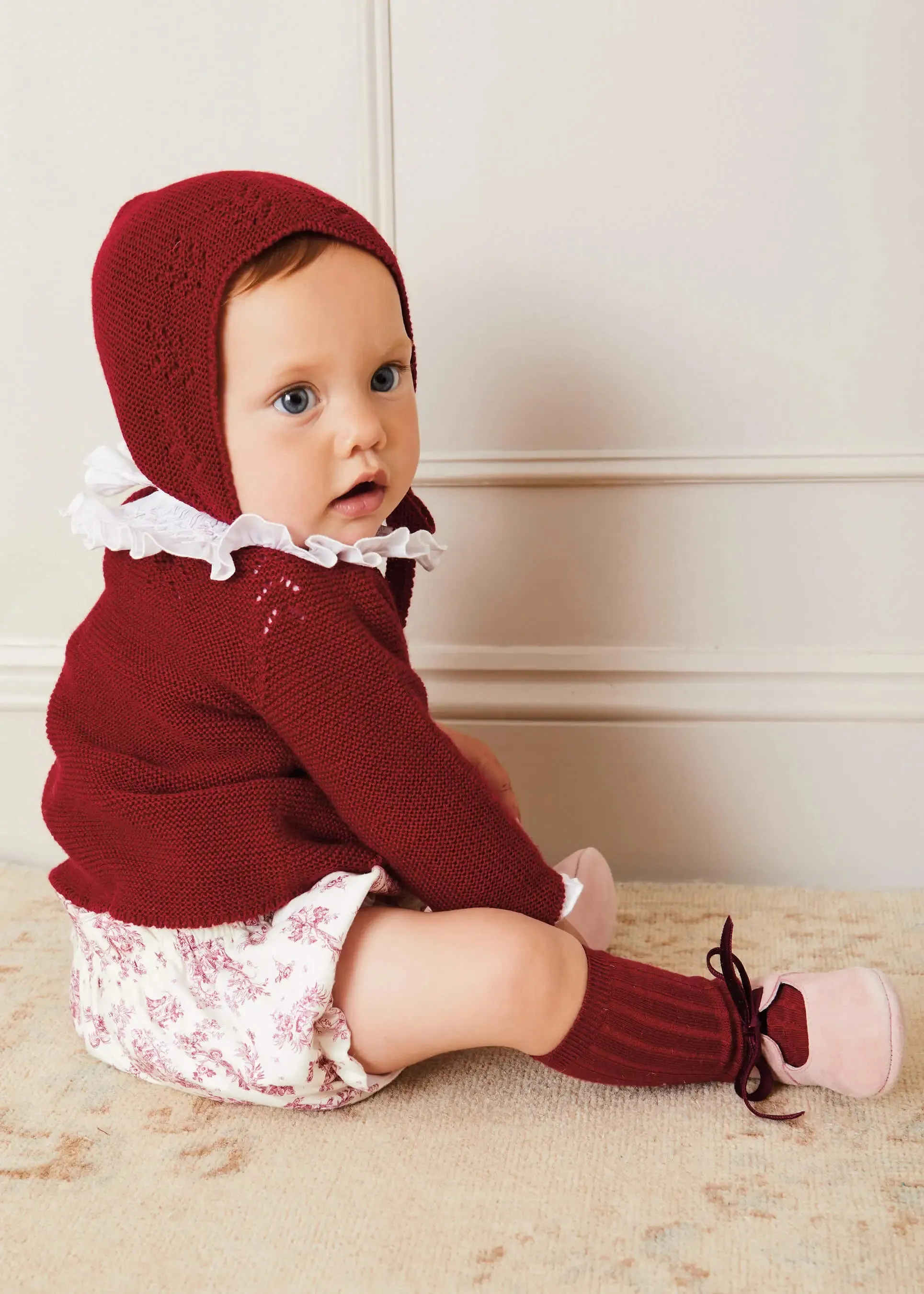 Burgundy Ribbed Knee-High Socks (3mths-8yrs)