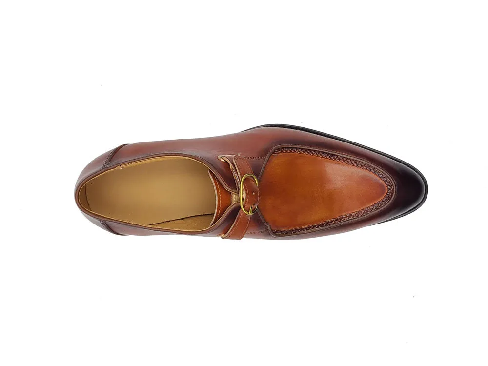 Burnished Moc Toe Single Monk Loafer