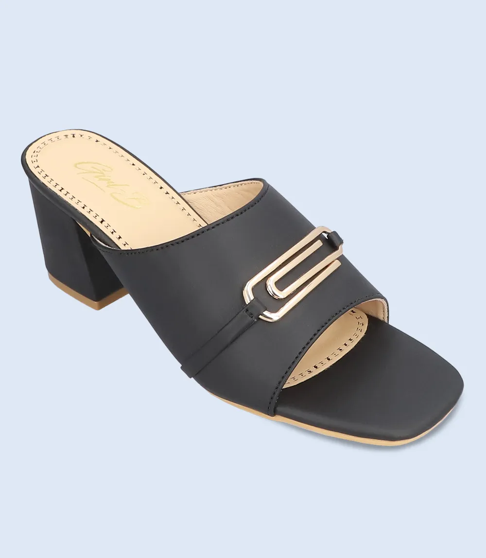 BW6332-BLACK-Women Slipper Heel