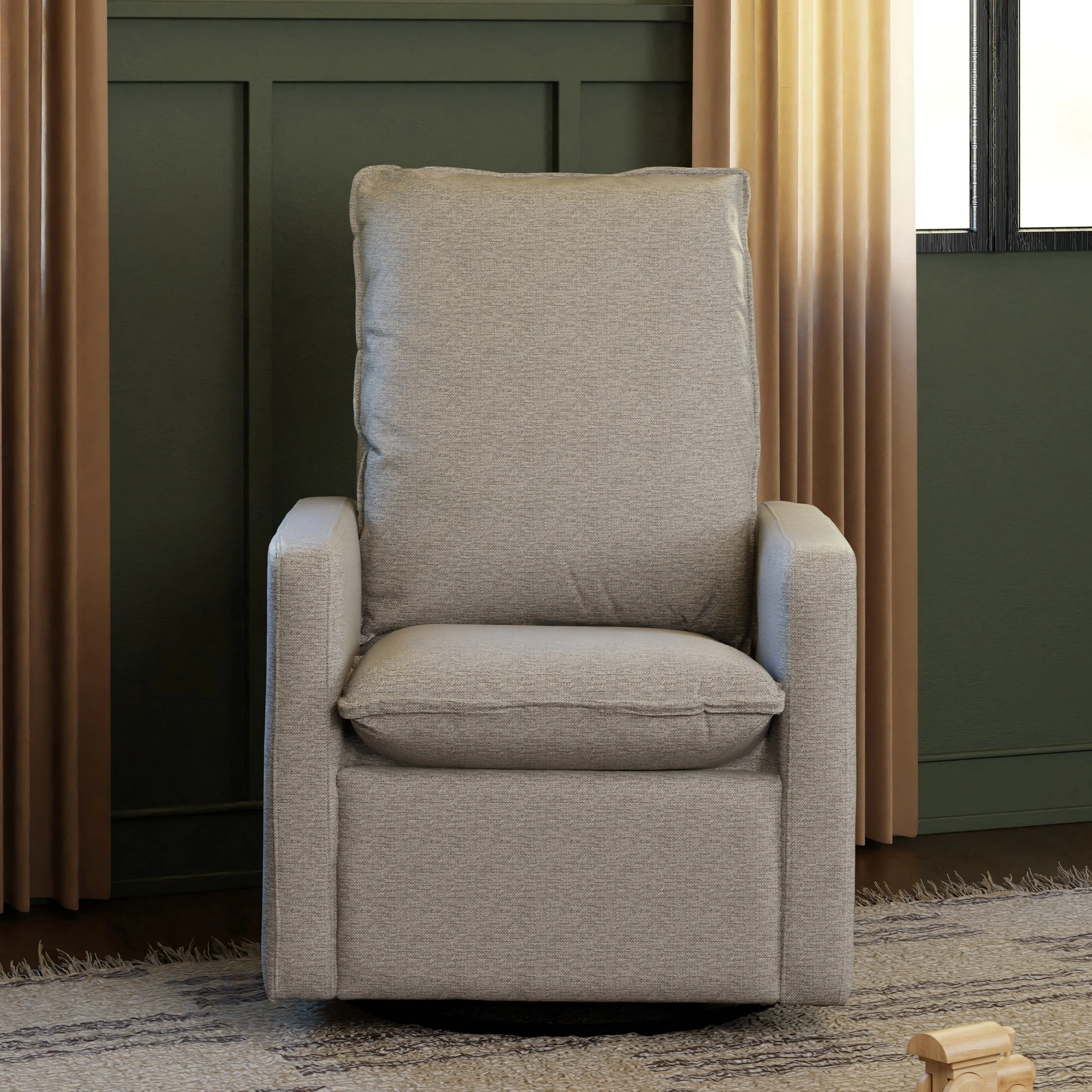 Cali Pillowback Swivel Glider in Eco-Performance Fabric