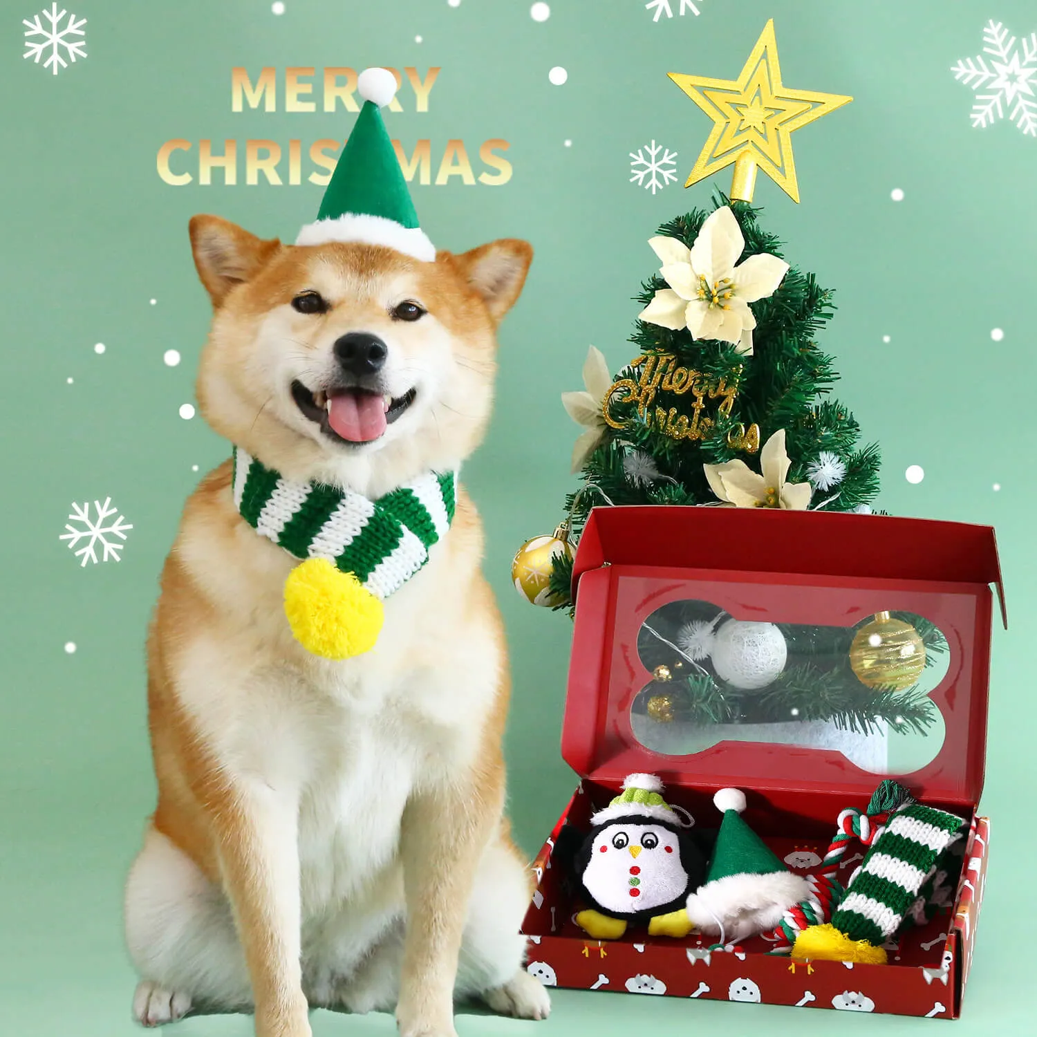 Christmas Fun Doggie Play Set with Hat, Scarf & Toy