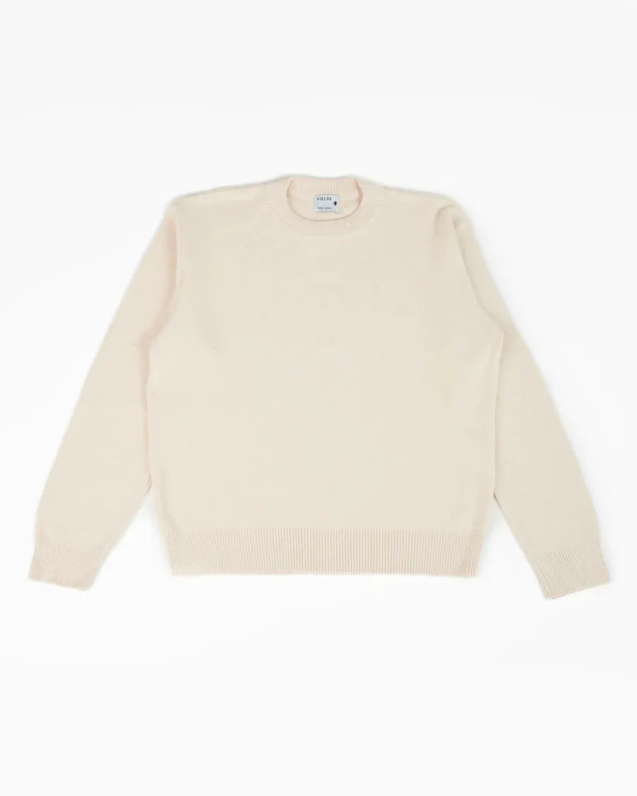 COTTON ROUND NECK SWEATER - ECRU