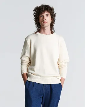 COTTON ROUND NECK SWEATER - ECRU