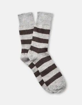 Men's Alpaca Stripe Socks – Chocolate & Ash