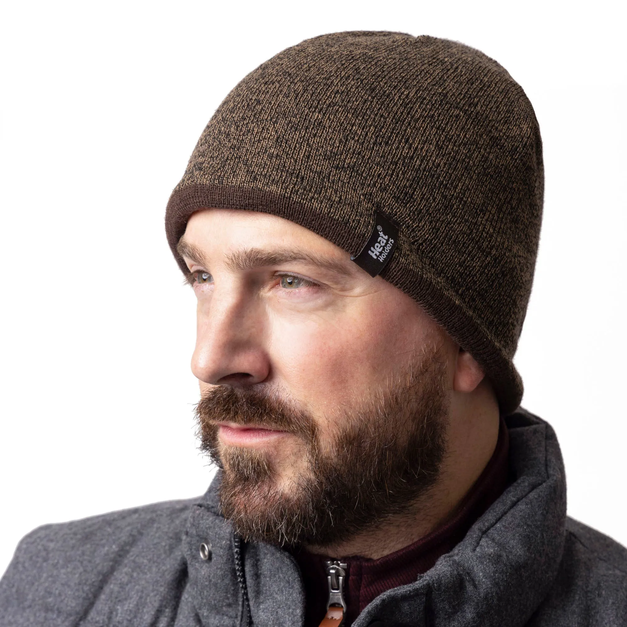 Mens Contrast Thermal Hat - Brown