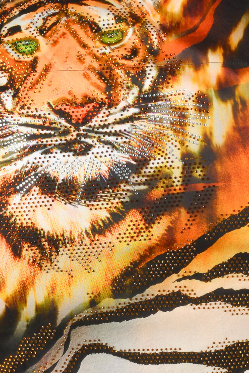 On the Prowl Barabas Men's Rhinestone Tiger & Tiger Scratch Shirt