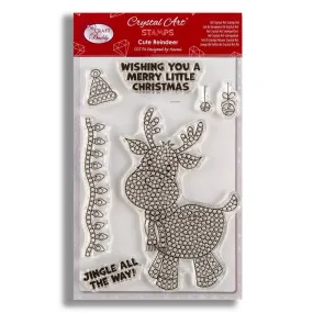 "Cute Reindeer" Crystal Art A6 Stamp Set