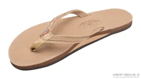 Rainbow Sandals Women's - The Madison - Single Layer - 1/2" Strap w/ Braid - Sierra Brown