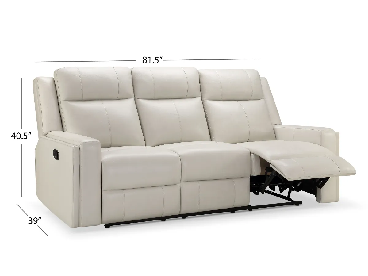 Rhodes 3-pc Top-Grain Leather Manual Reclining Set