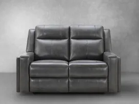 Rhodes Top-Grain Leather Manual Reclining Loveseat