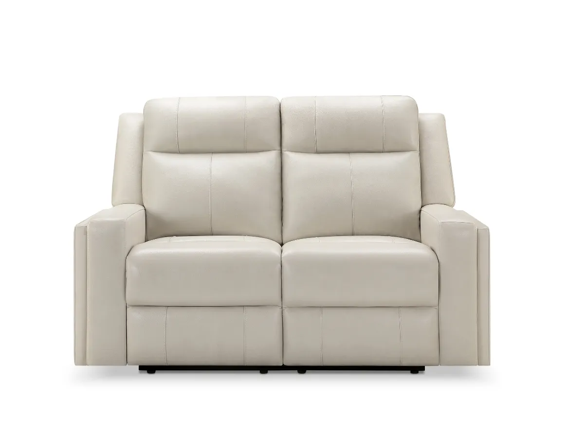 Rhodes Top-Grain Leather Manual Reclining Loveseat