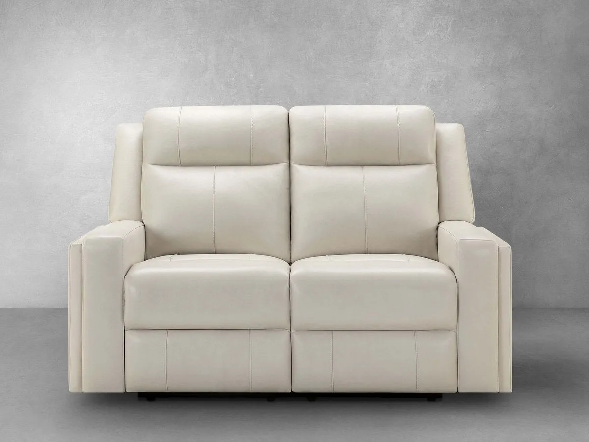 Rhodes Top-Grain Leather Manual Reclining Loveseat