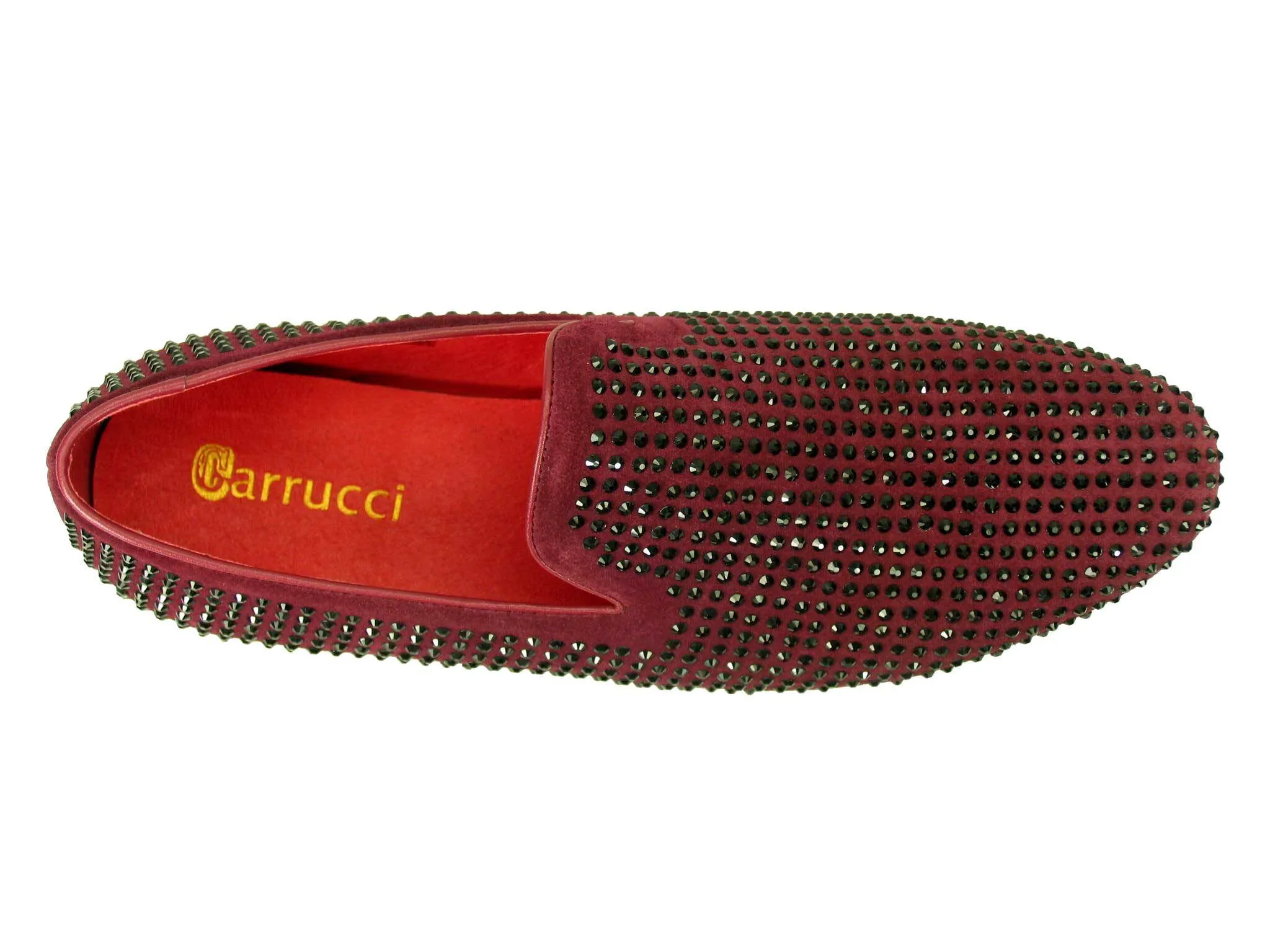 Studded Suede Slip-On Loafer Burgundy