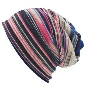 Thin Striped Beanies - Trendy, Warm, and Stylish Polyester Hats