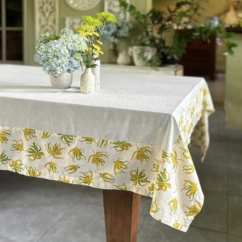 Ylang Ylang Natural Cotton & Linen Tablecloth, 3 sizes - Sale Homewares